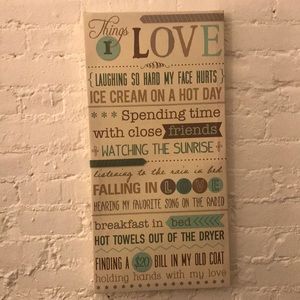 Things I Love Wall Decor